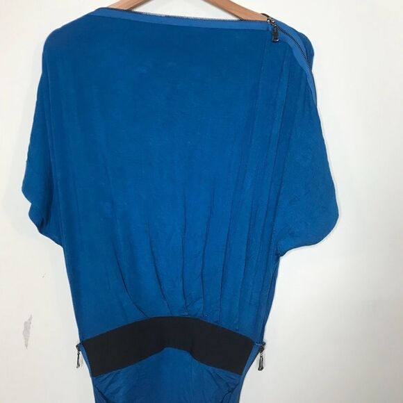Bebe Sz XS Blue Sapphire Zipper Dress - Picture 7 of 7